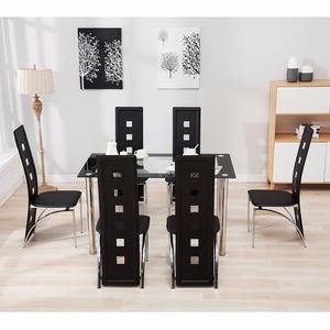 Campione libero di alta qualità in vetro temperato <span class=keywords><strong>set</strong></span> sala da pranzo moderno tavolo da pranzo e <span class=keywords><strong>4</strong></span> <span class=keywords><strong>sedie</strong></span> - Product Image 5