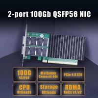 Tarjeta de Red Ethernet GLOTRENDS ST7437 de 2 Puertos y 100 Gb QSFP56, Controlador Mellanox ConnectX-6 Dx, Interfaz Interna PCIe 4.0 X16