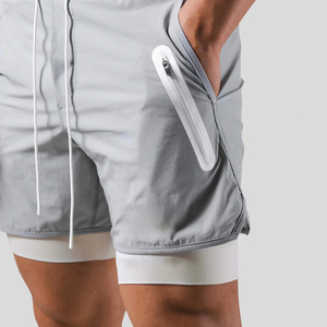 Thoáng Khí Activewear Thể Thao Quần Short Quần Short Thể Thao Biểu Tượng Tùy Chỉnh Polyester Dệt 100% Polyester Dây Kéo Hai Lớp Người Đàn Ông - Product Image 4