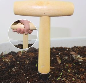 Perceuse de jardin Outil de plantation d'engrais de type T pour le transfert et la plantation de semences de légumes Perceuse de trou de jardin à manche en <span class=keywords><strong>bois</strong></span> - Product Image 4