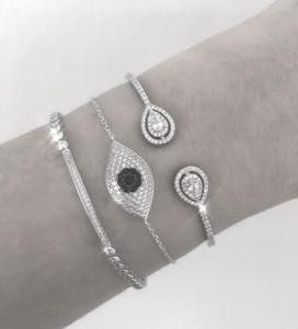 Nuovo Bracciale Aperto alla Moda 2026 con Charm a Goccia Colorato in Zirconia Cubica 5A per Donne - Product Image 6