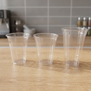 Gobelets en plastique PET de 10, 14 et 16 oz avec couvercles, logo personnalisé, jetables, pour café froid, lait, boissons gazeuses, boissons à emporter - Product Image 1