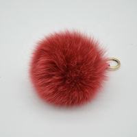 Porte-clés personnalisé en fourrure de renard naturelle, grand pompon moelleux de 10 cm, avec sangle en cuir, pendentif de sac