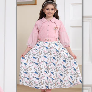 Robe d'été douce pour filles Nouvelle silhouette droite décontractée à la mode à imprimé formel au genou - Product Image 5