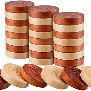 Pièces de dames de backgammon rondes en bois massif sur mesure pour accessoires de jeu d'échecs de backgammon pièces compactes de conception faite à la main