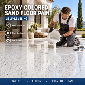 Peinture époxy autolissante colorée pour sols, haute performance, imperméable, revêtement époxy autolissant pour sols en sable coloré, OEM - Product Image 5