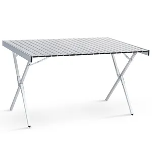현대 디자인 조절 바베큐 피크닉 알루미늄 합금 롤 캠핑 테이블 접이식 테이블