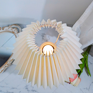 Hiện đại Ins Retro nightlight Nhật bản-hàn Quốc Sáng Tạo Bàn Cạnh Giường ngủ không dây sắt xếp li bóng PC Pin phòng ngủ cạnh giường ngủ - Product Image 4