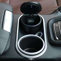 Cendrier de voiture BMW rond 2-en-1 ABS avec sortie d'air de suspension et couvercle de lampe LED, sans fumée, pour accoudoir