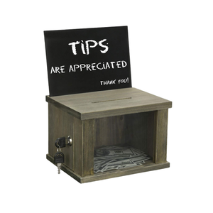 Caja de donación de madera maciza Caja de sugerencias de madera personalizada rústica - Product Image 3