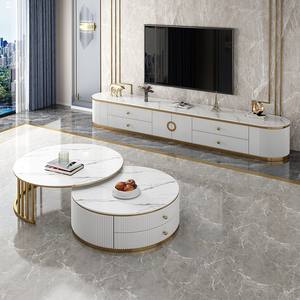 Мебель для гостиной, круглая овальная Подставка для телевизора, шкаф и журнальный столик, роскошные белые современные подставки для телевизоров - Product Image 3