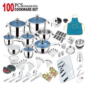 Ensemble de 100 Pièces d'Ustensiles de Cuisine Antiadhésifs en Granite et Acier Inoxydable pour Usage Domestique, Incluant Marmite à Soupe - Offre Spéciale - Product Image 5