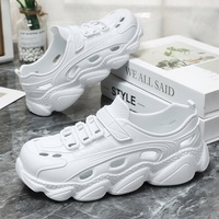 Sandalias de Plataforma con Diseño Hueco de EVA para Mujer, Estilo Dad, con Logotipo Personalizado, Fabricación OEM/ODM, Cierre Ajustable con Cinta Mágica, Secado Rápido, Antideslizantes y Transpirables