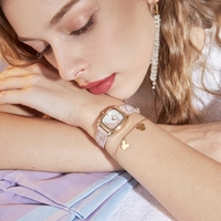 Montre de luxe Scottie 9194d en alliage de quartz, forme tonneau, avec incrustations de nacre, bracelet en cuir, pour femme, idéale pour un cadeau tendance