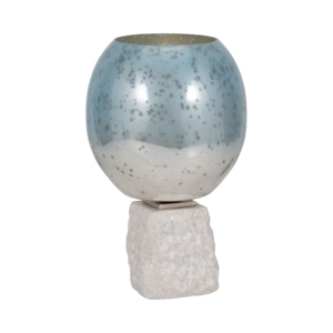 Portacandele in vetro con base in marmo, candelabro decorativo per centrotavola da caffè, decorazione per camera da letto - Product Image 2