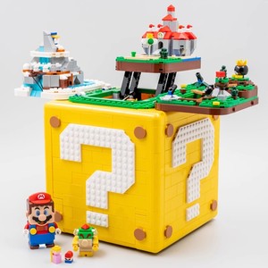 Nouveaux arrivages en plastique MOC <span class=keywords><strong>Super</strong></span> <span class=keywords><strong>Bros</strong></span> Marioed assemblé brique point d'interrogation boîte blocs de construction jouets pour cadeaux de noël - Product Image 1