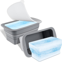 Nouveau produit : bac à glaçons en silicone pliable, grand bac à glaçons en silicone avec récipient