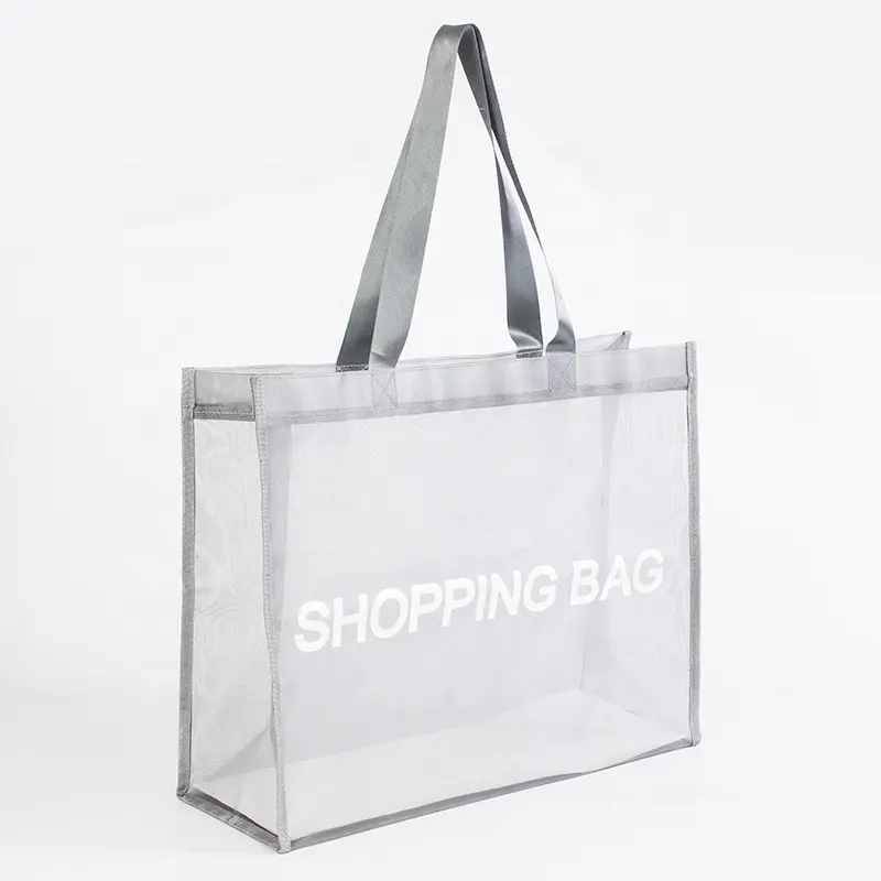 Mesh Handbag Vintage Custom Print Large Capacity Light Mesh Net Shopping Tote Bag Multi-function Women Beach Handbags
