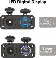 Prise d'alimentation 12V 150W avec QC3.0+PD3.0, adaptateur chargeur USB trois ports pour camping-car, voiture, bateau, caravane, fourgon de tourisme