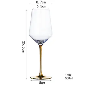 Groothandel Clear Wijn Glazen Beker Creatieve Unieke Gouden Stem Rode Wijn Glazen En Goud Stemless Wijnglas Drinken Glaswerk