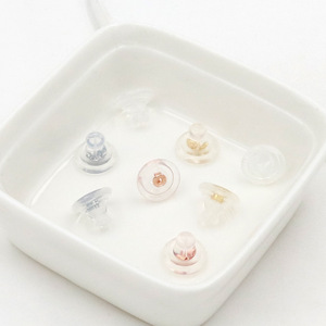 Pendientes de Silicona Transparentes con Baño de Oro de 18K, Pendientes de Mariposa Suaves, Pendientes DIY, Accesorios para Pendientes Semiterminados, A48 - Product Image 3