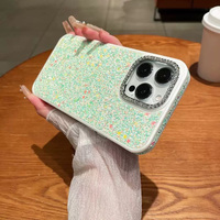 Bling paillettes coréen Ins Style Silicone Tpu PC femmes protecteur coque de téléphone pour iPhone 16 Pro Max 15 Plus 14 13 12 Mini Pro