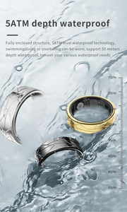 Bague intelligente en acier inoxydable avec suivi de la fréquence cardiaque et de l'oxygène sanguin, surveillance du sommeil, contrôle par application pour Android, IP68, bague intelligente contrôlée par application - Product Image 6