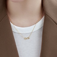 Dyslam – collier ajustable pour la saint-valentin, bijou Simple et doux, couleur or et argent, pour fille et femme, numéro 8, infini, 92.5