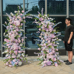Artificial Pink Lavender Blue Flower <b>Arch</b> silk Rose Floral <b>Frame</b> Arrangement For Wedding Ceremony Backdrop Decor - Product Image 1