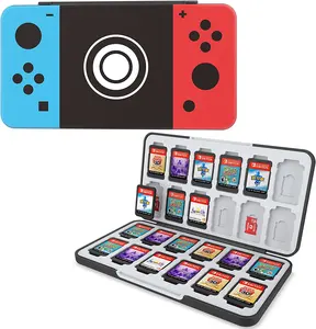 Capa de suporte para cartão de jogo com 24 espaços, acessório de jogo personalizado com desenho padrão, caixa de armazenamento para Nintendo Switch
