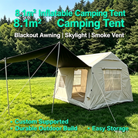Tente gonflable extra-large 12 places, deux chambres séparées, pour camping familial en plein air, portable, imperméable, tissu Oxford 420D, voyage