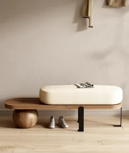 Banc long de personnalité créative japonaise, tabouret de chaussures en bois massif, tabouret de porte de maison, tabouret de chaussures, tabouret bas pour salon d'entrée