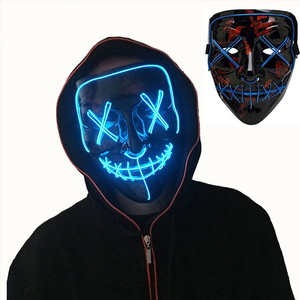 Masque lumineux d'Halloween Masque LED personnalisé pour visage de fantôme Halloween Glow in Dark Party Favors Home Decoration - Product Image 1