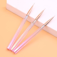 Pinceau professionnel pour nail art, manche acrylique dégradé, pinceau liner pour polygel, pinceau liner pour ongles, pour la peinture florale et le dessin sur ongles