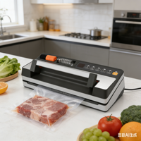 Sellador de Alimentos al Vacío 2 en 1 con Manguera de Vacío Integrada, Rodillo de Soldadura Doble y Bolsas de Vacío para Alimentos