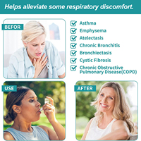 Entrenador Respiratorio con Principio OPEP, Vibración para la Eliminación de Mucosidad, Ejercicio de Recuperación Pulmonar, 3 Tamaños de Pelotas de PP, Sshtang Ht02