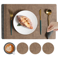 Vente en gros en stock, set de table rectangulaire à texture nordique, double face, imperméable, résistant à la chaleur, pour la maison et l'hôtel
