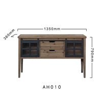 Console de style antique européen en MDF massif, meuble d'appoint, buffet, meuble de rangement durable pour salon et hôtel, facile à assembler