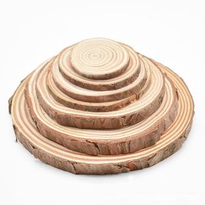 แผ่นไม้กลมสำหรับงานศิลปะ DIY วัสดุตกแต่งงานฝีมือ ลายวงแหวนไม้ธรรมชาติ - Product Image 5