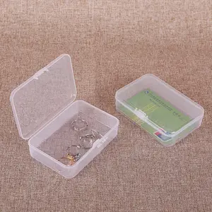Caja de plástico transparente PP Rectangular, componentes de pin de empuje para joyería, almacenamiento de tarjeta de identificación, embalaje de tarjeta de visita