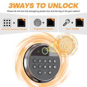 Cassaforte per Armi con Impronta Digitale per Fucili e Pistole, Nessun Assemblaggio Richiesto, Armadietto in Acciaio con Serratura a Chiave e Password per Casa - Product Image 4