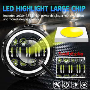 Doppio colore Angel Eye faretto proiettore 80W DRL 7 pollici Led fendinebbia per Jeep Yamaha xsr700 - Product Image 6