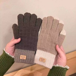 Trendy Women's Warm <strong>Gloves</strong> for Autumn Winter Wholesale Knitted Fleece-Lined <strong>Touch</strong> <strong>Screen</strong> Outdoor Anti-freeze Thickened Jacquard - Product Image 2