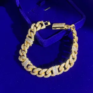 Più recente 12Mm placcato oro Trendy bracciale da uomo bracciali amicizia braccialetti regali