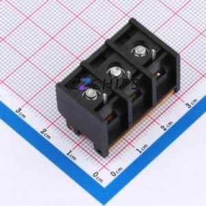 MXHB9500G-9.5-03P-BK01A-Cu-S-A Barrier Terminal Block Through hole,P=9.5mm Connector Three Sides 9.5mm 1x3P Straight Pin - Product Image 2