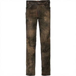 Pantalon en cuir Lederhosen bavarois élégant pour l'hiver, taille haute, grande taille, décontracté, en daim, coupe skinny, respirant, coupe-vent, authentique allemand - Product Image 1