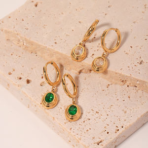 स्टेनलेस स्टील 18k सोने के pvd Plated मल्टीकोलर अंडाकार सीज़ जिरकॉन पेण्डल महिलाओं के लिए - Product Image 3