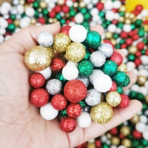 Hot Christmas glitter three-dimensional <b>foam</b> ball <b>foam</b> DIY decorative glitter ball - Product Image 2