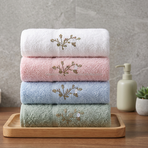 Soft 400 GSM Jacquard Cotton Facial <b>Towels</b> With Quick Dry Breathable Weave For Sports Gym Spa Hotel And Home <b>Bathroom</b> Use - Product Image 1