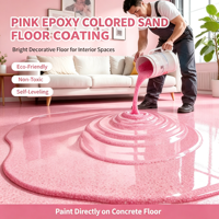 Revêtement en résine époxy auto-nivelante, résistant à l'usure, imperméable, antidérapant, peinture époxy rose pour sols intérieurs, chambre à coucher, salon